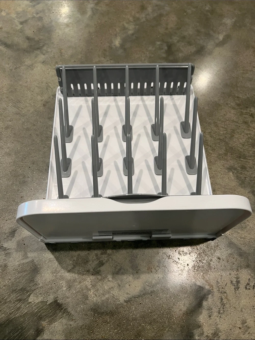White & Gray Bottle Drying Rack - Compact Kitchen Drying Stand